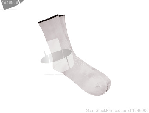 Image of a white pair of sock