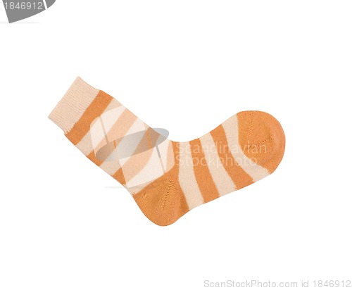 Image of orange striped socks isolated on white background