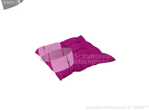 Image of bright purple pillow isolated on white
