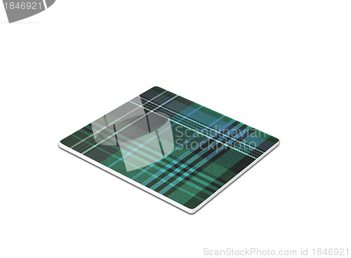 Image of Plaid mouse pad isolated on white