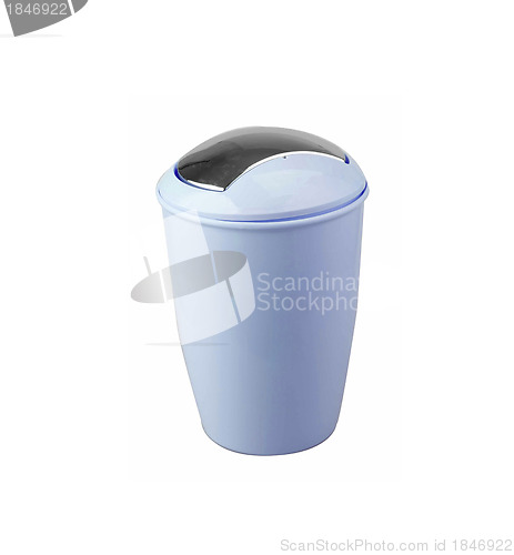 Image of green trash bin over a white background