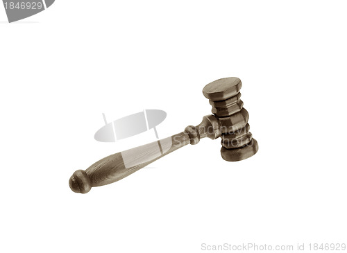 Image of Wooden justice gavel isolated