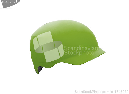 Image of Green helmet isolated on white