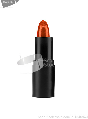 Image of close up of a lipstick on white background