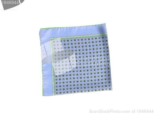 Image of Blue and green handkerchief isolated on white