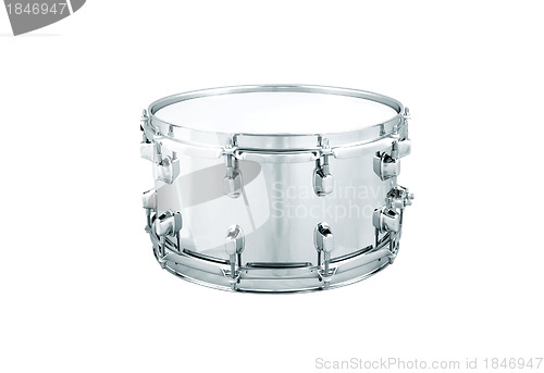 Image of Silver drum isolated on white