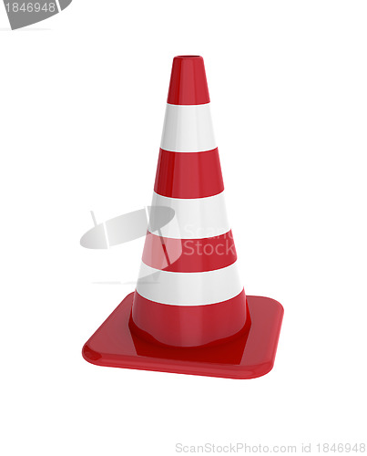 Image of Red traffic cone isolated on white background