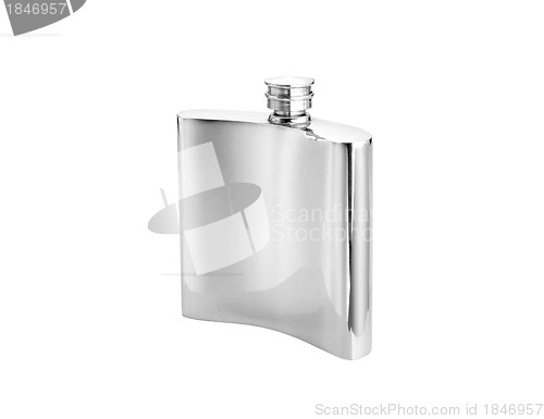 Image of Metal flask isolated on white