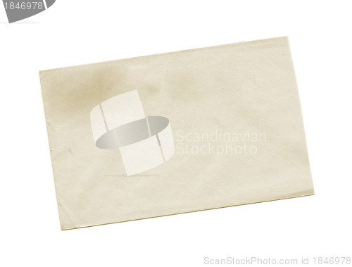 Image of Yellow envelope backside isolated on white
