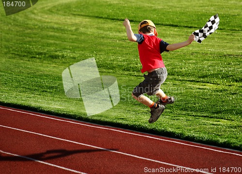 Image of Boy on a racetrack