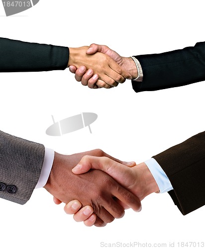 Image of handshake isolated on white background