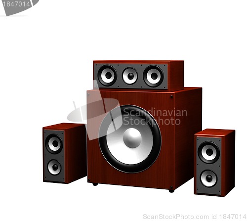 Image of computer speakers on a white background