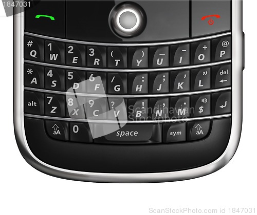 Image of Cell phone keyboard close up