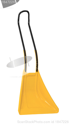 Image of yellow plastic scoop isolated