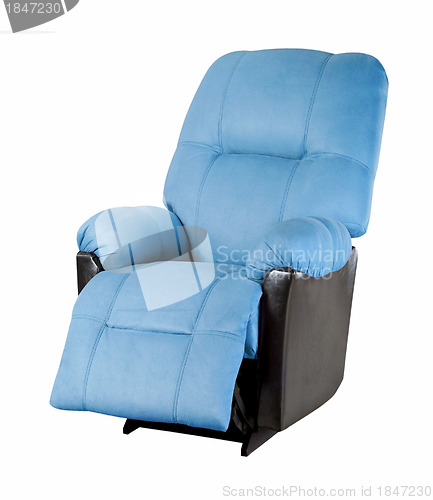 Image of Blue modern armchair isolated on white