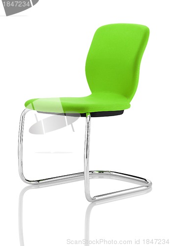 Image of isolated green chair on white