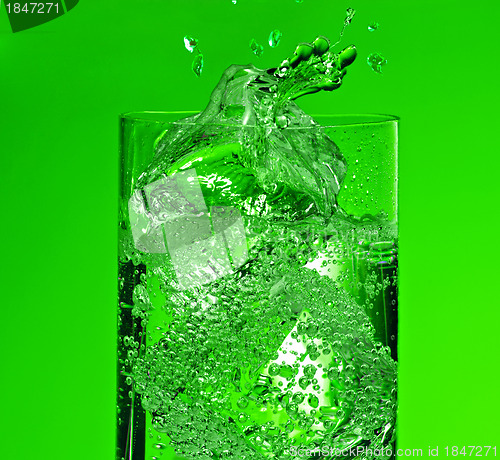 Image of Pouring of mineral water in glass