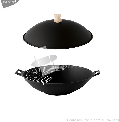 Image of kettle barbecue grill with cover isolated on white