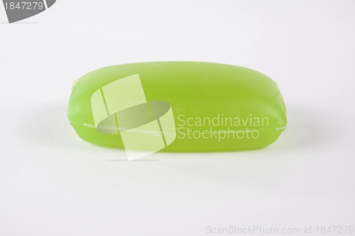 Image of Green soap isolated on white background