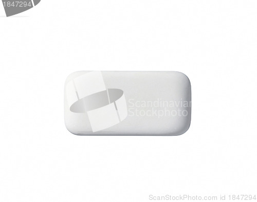 Image of Close-up rubber eraser on white background