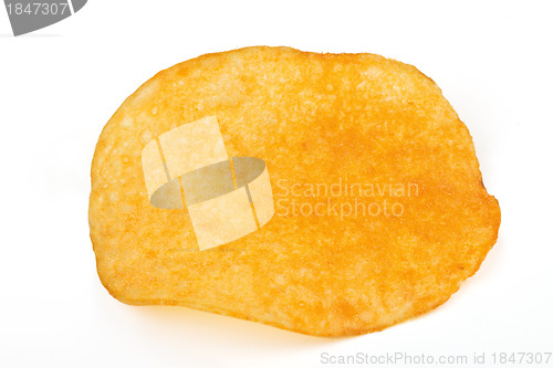 Image of One potato chips isolated on a white background