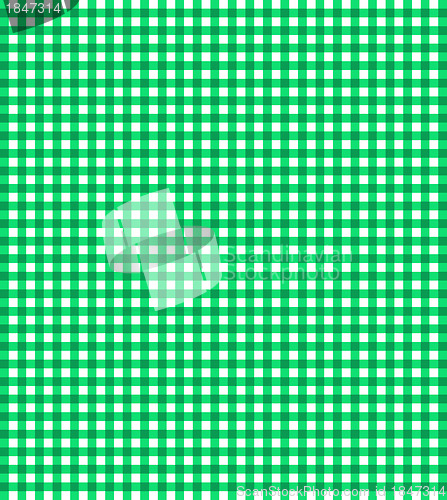 Image of Green vector checkered picnic tablecloth