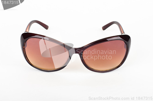 Image of Brown sunglasses isolated on the white background