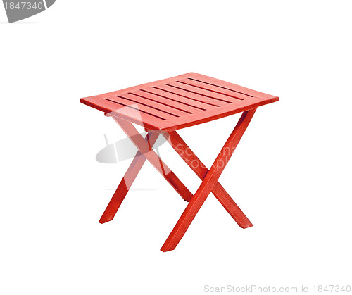 Image of modern red table isolated on white background