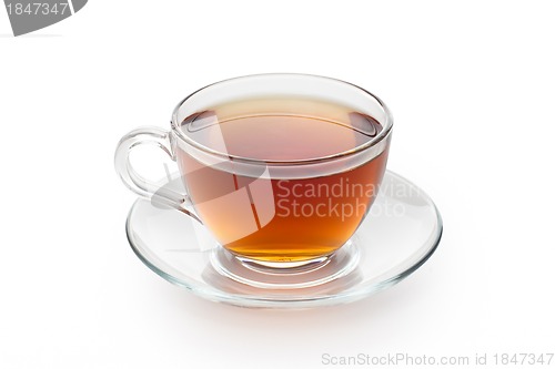 Image of tea in cup isolated on white background