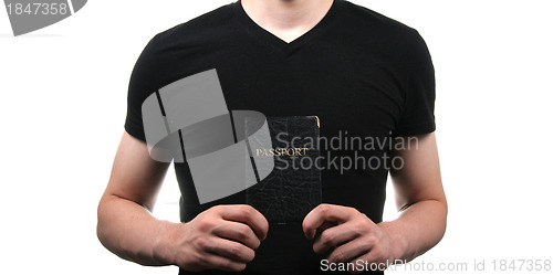 Image of man with passport