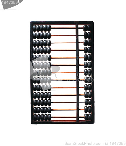 Image of old wooden abacus isolated on a white background