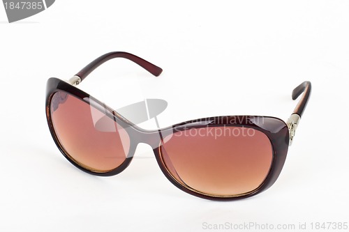 Image of Brown sunglasses isolated on the white background