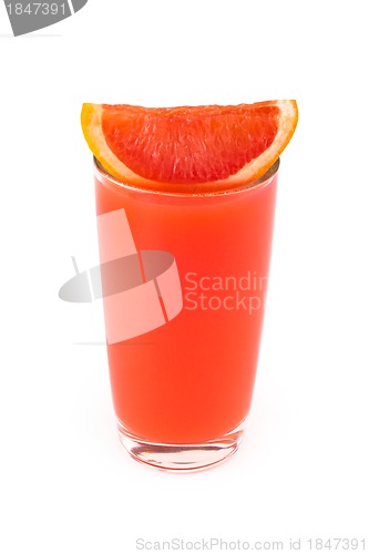 Image of Grapefruit juice glass. Isolated on white background