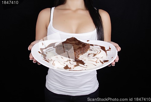 Image of woman hold cake