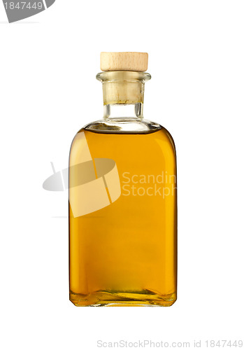 Image of Olive oil bottle isolated on white background