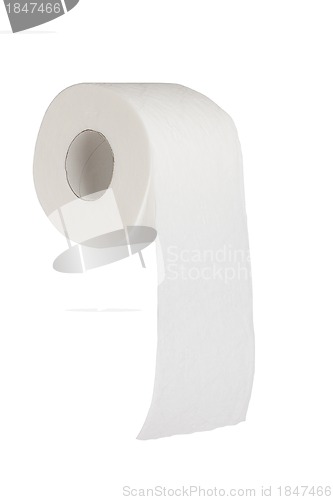 Image of Simple toilet paper on white background