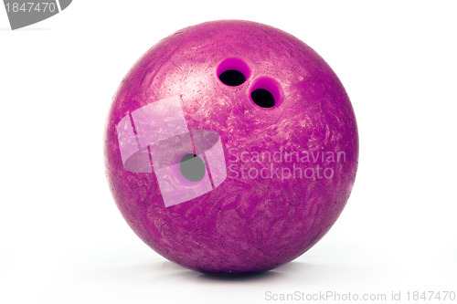 Image of ball game in bowling on a white background