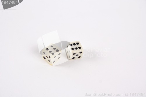 Image of two white dices on white background