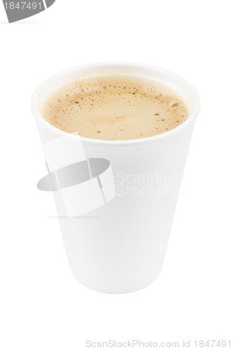 Image of paper coffee cup with coffe