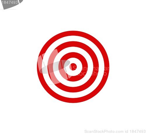 Image of Red darts target aim on white background