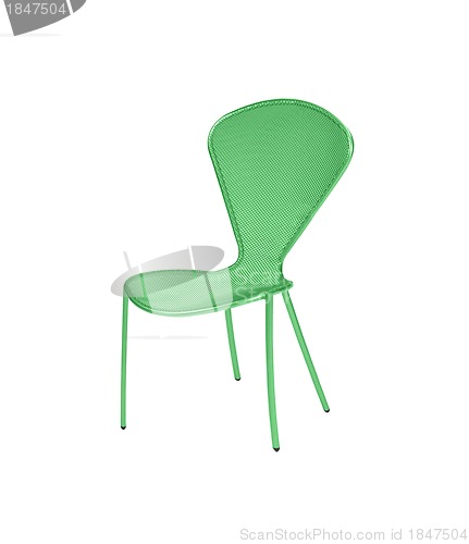 Image of an isolated green chair on white