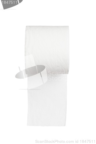 Image of toilet paper on white background