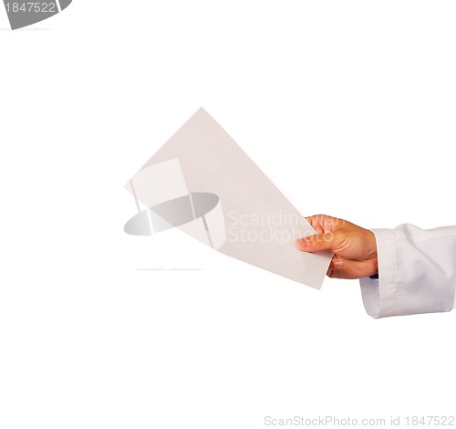 Image of Doctor holding blank paper