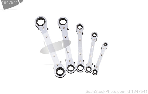 Image of wrench spanners tools isolated on a white