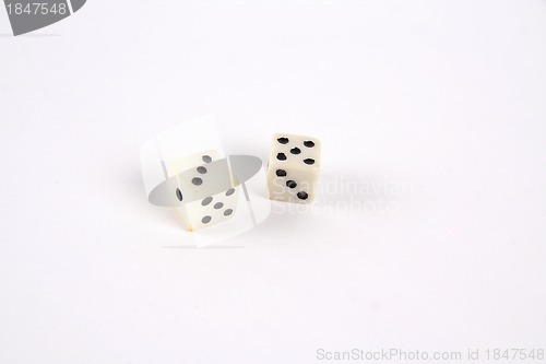 Image of two white dices on white background