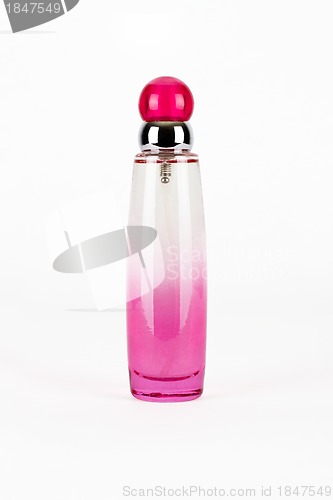 Image of Pink parfume bottle isolated