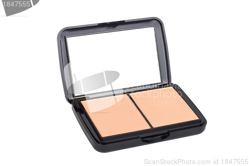 Image of Make-up powder in box isolated on white