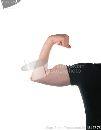 Image of strong biceps on a white background