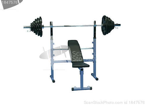 Image of gym bench isolated on white background with clipping path