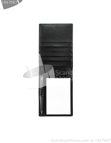 Image of Black moleskine isolated over white.